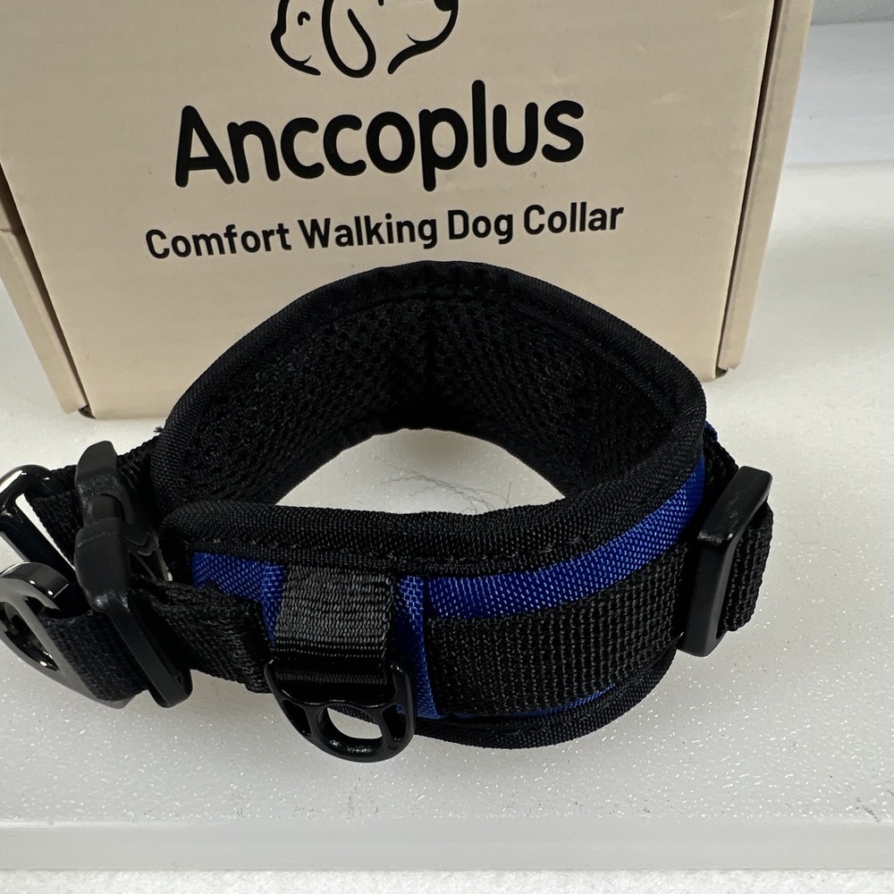 Anccoplus Comfort Walking Dog Collar Small Blue NEW Padded Mesh Heavy Duty - Picture 3 of 7
